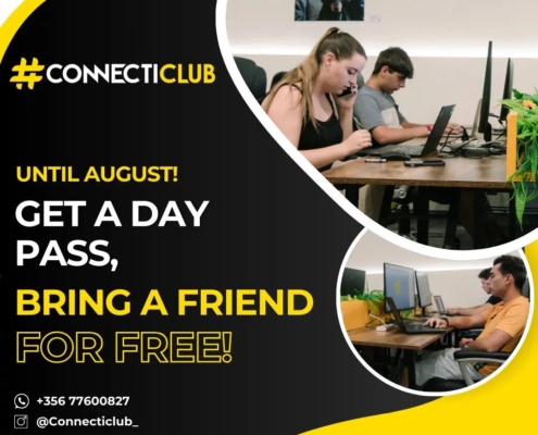 CONNECTICLUB promotion: Get a day pass and bring a friend for free